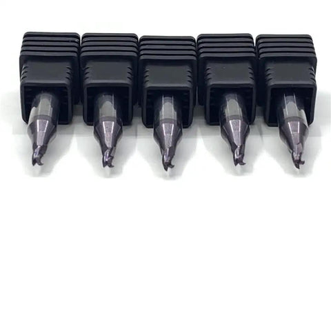 Five 2.5mm End Milling Cutter Solid Carbide RIC05304B B3320 WC011A For Laser Key Machines in packaging.