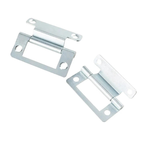 Two silver Heavy Duty Rotating Concealed Hinges 2 Pack For Doors And Cabinets Vintage Jewelry Box Drawer Hardware