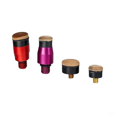 Top Notch 4 Piece Cowhide Tapping Heads Kit With M8 Threads For Hammers To Smooth Out Dents Without Bruising Paint While Staying Lightweight And Super Tough.