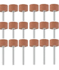 18 Piece Rotary Grinding Stone Set For Rotary Tools, 15mm Cylinder Shaped Abrasive Bits With 1/8 Inch Shank, Red Corundum