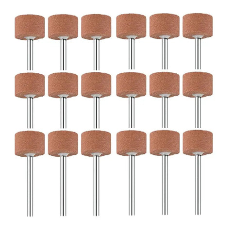 18 Piece Rotary Grinding Stone Set For Rotary Tools, 15mm Cylinder Shaped Abrasive Bits With 1/8 Inch Shank, Red Corundum