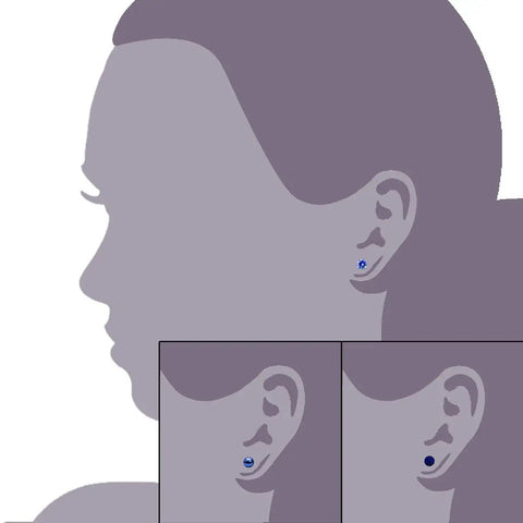 Blue Stud Earrings Set For Women, Three Pairs Featuring Sparkling Cubic Zirconia Rhinestones, Luminous Faux Pearl, And September Birthstone Bling, Stainless Steel Posts, Hypoallergenic, Perfect For Daily Wear Or Parties, worn on ear