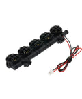 Premium Quality Heavy Duty Metal Roof Rack And Luggage Tray Kit For Twelfth Scale RC Whips With Integrated Cab Light Upgrade showing five lights with wiring