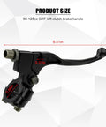 Top Shelf Motorcycle Clutch Brake Lever Perch 7/8 Inch Aluminum Pit Bike Handlebar Clamp Motocross Control Set With Mirror Mount, showing dimensions 6.81in.