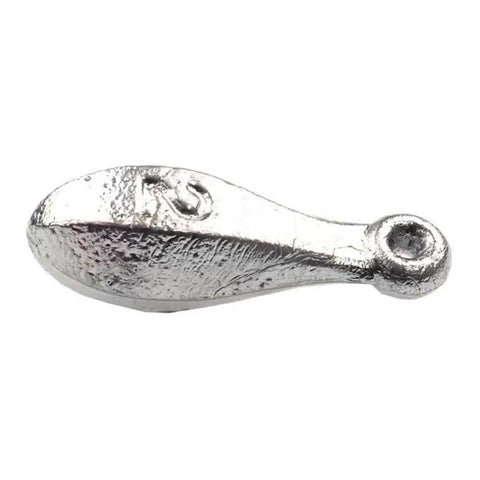 Close-up of a bank sinker made with Bank Sinker Mold Flat BK1 24 D3272 For Casting Your Own Bank Sinkers Gray Finish Durable DIY Fishing Tackle Tool