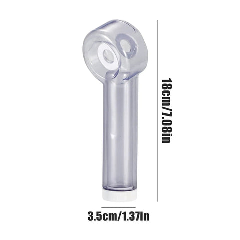 Heavy Duty Hole Saw Dust Collector And Drilling Debris Catcher That Gobbles Up Kick Up Sawdust Right Quick clear tube with non-slip ring, 18cm tall.
