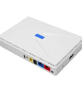 Keep The Network Feed Alive With This Solid Mini Ups Having 8800 Mah Battery Backup For WiFi Routers And Modems Blocks signal drops during outages. White mini UPS with ports.