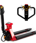 Huge Capacity Electric Pallet Jack With Built In Scale For Warehouse Moving Heavy Loads Up To 4400 Lbs control panel and forks view