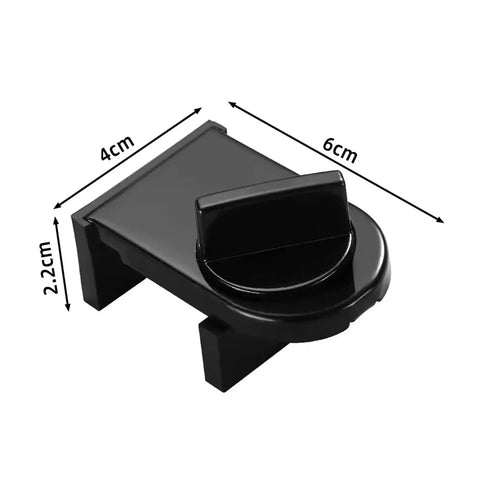 2 Pack Sliding Sash Stopper Cabinet Locks For Doors And Windows Anti Theft Security Locks, black zinc alloy, dimensions shown