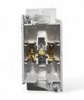 White Self Contained Rocker Switch With Snap On Plate For Wall Mount In RVs Mobile Homes 2 Way Touch Controlled Rocker Switch With Brass Body And Nickel Contacts Durable Easy Install No Brainer, rear view