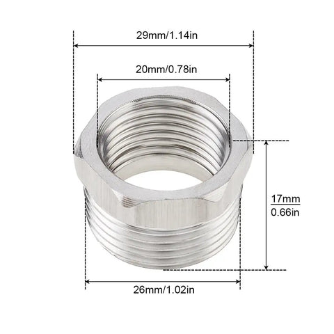 Auto Fill Float Valve 1/2 To 3/4 Inch With 304 Stainless Steel Construction, Durable Water Level Shutoff Valve For Trough Systems, Includes 2 O-Rings, Elbow, And 1/2 To 3/4 Inch Adapter. 304 stainless steel adapter with threaded 1/2 to 3/4 inch dimensions