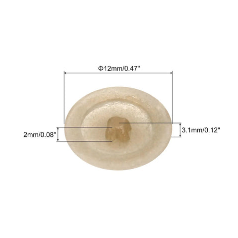 Solid 160 Pack Waterproof Screw Cap Covers, 12Mm Champagne Decorative Wall Plug Cap showing dimensions 12mm and 3.1mm height