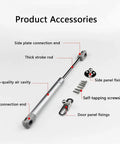 2 Pack 120N Gas Spring Strut Shocks For Cabinets And Toy Boxes With Soft Close Hinges, showing assembly components labeled.