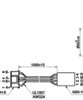 Technical diagram of Beefy Nema 17 Stepper Motor Set Pack of 3 With 2A 55Ncm Bipolar Torque, showing dimensions and wiring details.