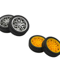 10 Piece Toy Car Wheel Set With Rubber Tires And 5 Piece Metal Shaft Axles For DIY RC Cars Trucks Robots And Helicopters, silver rims.