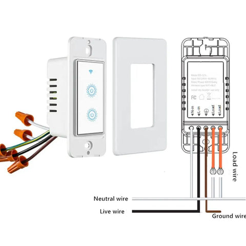 Smart WiFi Double Light Switch 2 In 1 Single Pole Remote Control Timed Function Works With Alexa Google Assistant IFTTT No Hub Required 1 Pack