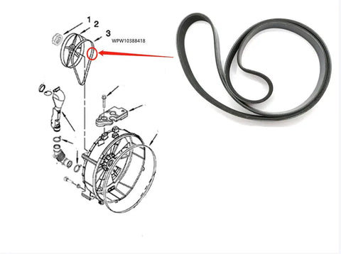 New Washer Drive Belt Replacement Fits Select Washers CHW9900V MHWZ400T MHWZ600T Replaces Part Numbers AP5324685 W10248068 W10116215 2118282 AH3503118 EA3503118 PS3503118 Heavy Duty Black Belt, black drive belt