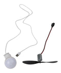 Wind Turbine Propeller Generator Kit With 5W USB Light And 1m Cable ABS And Metal Build Hands On Wind Power Demonstration For Home Energy Education DIY Projects And STEM Learning, showing components with USB light, cable, and propeller.