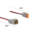 2 Pin Waterproof PA66 Nylon Electrical Wire Connector Kit 16 AWG Male Female Quick Disconnect Plug Socket 7.9 Inch Leads