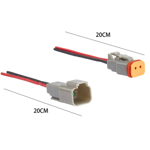 2 Pin Waterproof PA66 Nylon Electrical Wire Connector Kit 16 AWG Male Female Quick Disconnect Plug Socket 7.9 Inch Leads