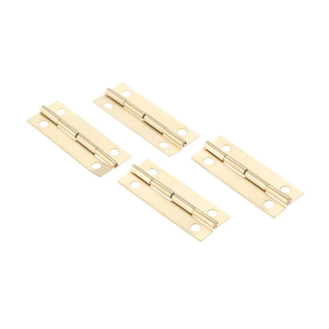 Rotating Concealed Hinges Set 12 Pack Antique Gold Cabinet Door Hardware 42x17mm displayed flat on white surface.