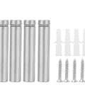 Heavy Duty Stainless Steel Glass Standoff Holder Kit For Wall Display With Hollow Design And Self-Tapping Screws, Rust-Resistant Sign Mounts, 12x60mm Size, 4-Piece Set For Easy, Secure Glass Install, with screws