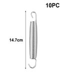 Super Tough 50Kg Load Extension Springs 10 Pack Heavy Duty Steel Made For Garage Doors And Trailer Ramps That Never Snap Plus Great Elasticity! 14.7cm spring with hooks.