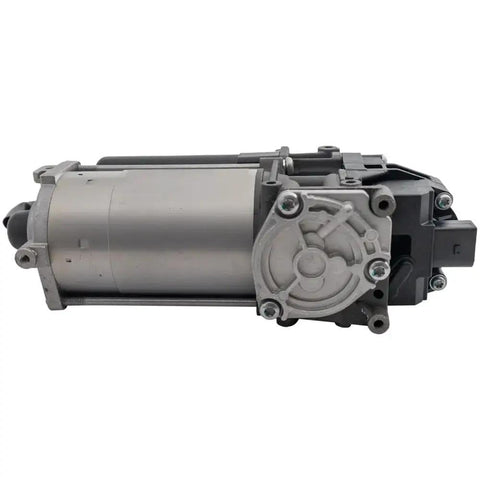 Top Shelf Heavy Duty Air Suspension Compressor For 2016 2021 Tesla Model S P90d side view showing dual connection ports and motor components.