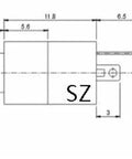 Technical drawing of 3.5mm stereo audio jack connector dimensions for panel mount applications.
