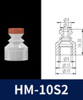 Heavy Duty Vacuum Suction Cup With Sponge Cushion For Industrial Automation, HM-10S2 silicone rubber design, dimensions displayed.
