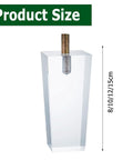 Heightened Waterproof Acrylic Furniture Legs with threaded insert, size options 8/10/12/15cm, shown in transparent view