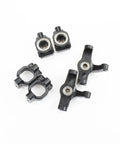 Pro Grade 6Pc Chrome Alloy Front Steering Cup And C Hub Carrier Replacement Upgrade Kit For 1 10 Scale Rc Cars, black parts shown.