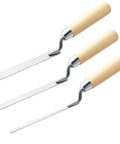 Pro Grade Three Piece Tuck Pointing Trowel Set With Wood Handle For Mortar Repair And Masonry Includes 6.75 Inch 0.25 Inch 0.375 Inch And 0.5 Inch Blades For Precise Grout And Pointing.