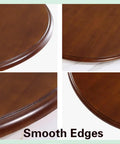 Close-up of smooth edges on the 36 Inch Rotating Lazy Susan Serving Tray, Top Tier Solid Wood Turntable for kitchen counters.