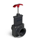 Above Ground Gate Valve 1.5 Inch Dual Threaded Shut Off Slice Adapter Durable Black Plastic Isolation Valve For Swimming Pools Leak Free Access