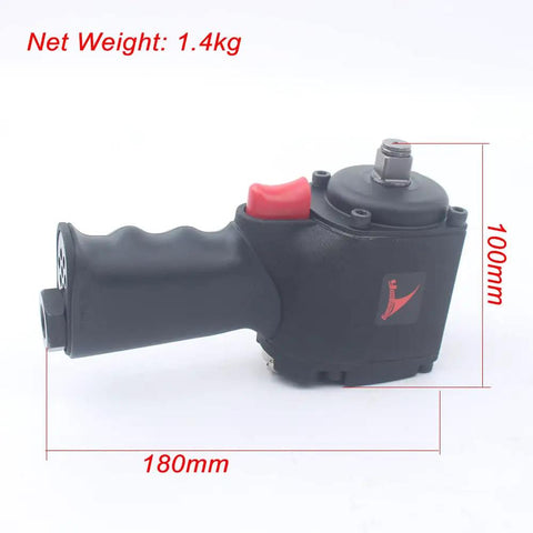 Heavy Duty Half Inch Mini Pneumatic Impact Wrench Air Powered Spanner delivering 11000 rpm, 1.4kg, 180mm length, 100mm height.