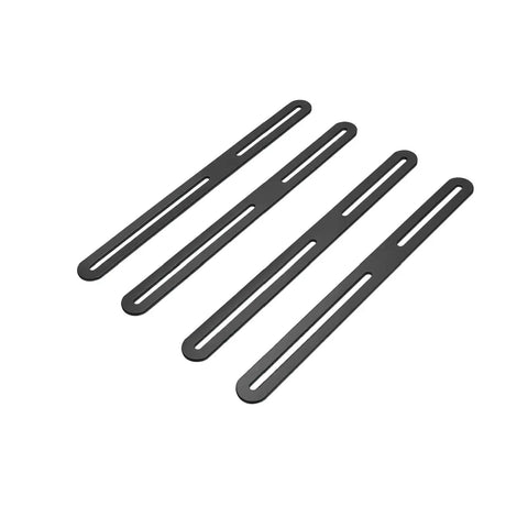 Adjustable Flat Mending Plate Set 4 Pack Stainless Steel Slotted Furniture Repair Brackets for Shelves, Tables, Chairs, Black