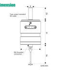 CNC Edge Finder WP500 High Accuracy 0.001mm Trigger Locator dimensions diagram with measurements in mm.