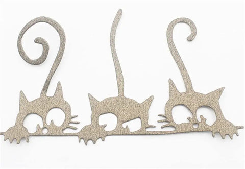 Cat Cutting Die Set For Card Making And Scrapbooking, Metal Die-Cuts For Paper Craft, Embossing And Punch Template featuring 3 cat designs