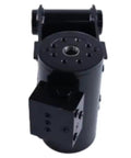 Knockout Platform Rotator Actuator For Jlg Boom Lift 600 solid black hydraulic unit with multiple connection points.