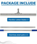 28 Inch Heavy Duty Squeegee For Concrete Floors And Wet Surfaces With Industrial Rubber Blade Quick Water Removal Tool