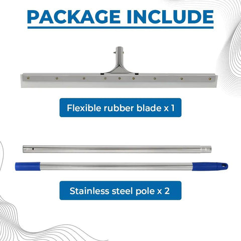 28 Inch Heavy Duty Squeegee For Concrete Floors And Wet Surfaces With Industrial Rubber Blade Quick Water Removal Tool