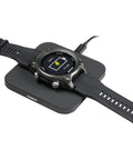 Sirius Watch Style Dive Computer For Recreational Divers With Wrist Readout And Color Coded Tank Pressure Underwater Ready Snorkeling And Scuba Gear Accessory Black On Black on charging pad