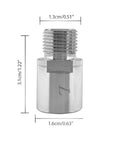 Bike Pedal Extenders 20mm Chrome Molybdenum Pedal Spacers Pair For 9 Sixteen Inch Threaded Pedals dimensions visible metallic product