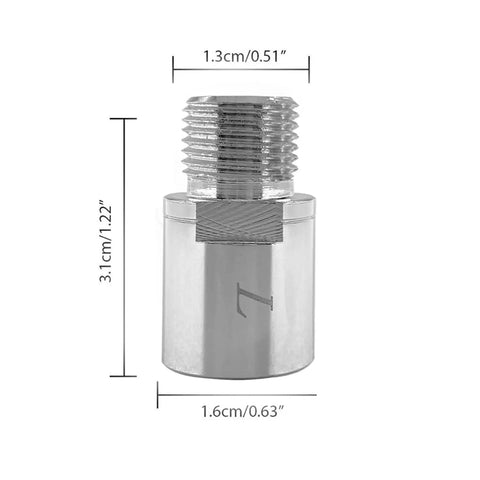 Bike Pedal Extenders 20mm Chrome Molybdenum Pedal Spacers Pair For 9 Sixteen Inch Threaded Pedals dimensions visible metallic product