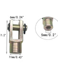 Bronze Tone 5mm Female Thread Metal Y Joint Clevis For Pneumatic Air Cylinders Foot Mounting And Piston Rod Linkage Universal Clevis For Connecting Rods Or Gas Springs 3 Piece Set, 6mm pin, 11mm OD