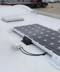 ABS Solar Double Cable Entry Gland Grommet Kit installed on RV roof next to solar panel for 2mm to 6mm cables