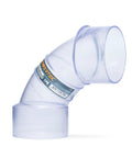 4 Inch Dust Collection Elbow 90 Degree With Dual Diameter ID And OD For Hoses And Ducting Clear Plastic Fits 4 Inch ID Or 4 Inch OD Ports 1 Pack Easy To Install For Home Shops And Woodworking Dust Collection Systems