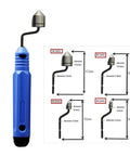 Minhe NB1000 Deburring Handle With Interchangeable BC6301 BC8301 BC1041 BC1651 Chamfer Cutter Heads, showing blue handle and cutter details.