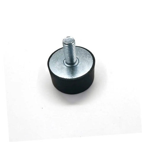 Heavy Duty Round Rubber Vibration Damping Mounts Four Pack Rock Solid Anti Shock Isolation Pads showing black rubber pad with steel bolt.